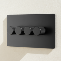 black steel 4 gang led multiway dimmer