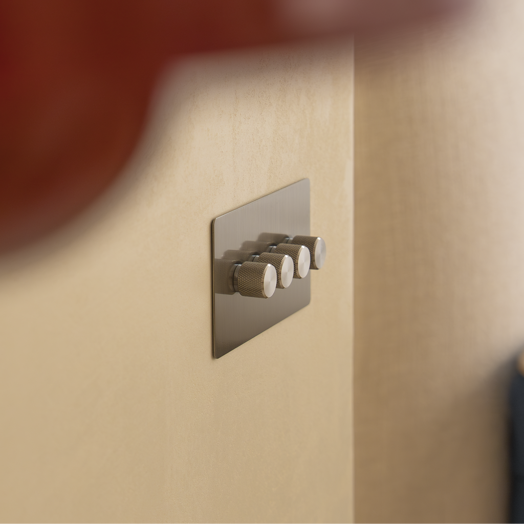 Dummy dimmer - Steel 1/2/3/4 Gang