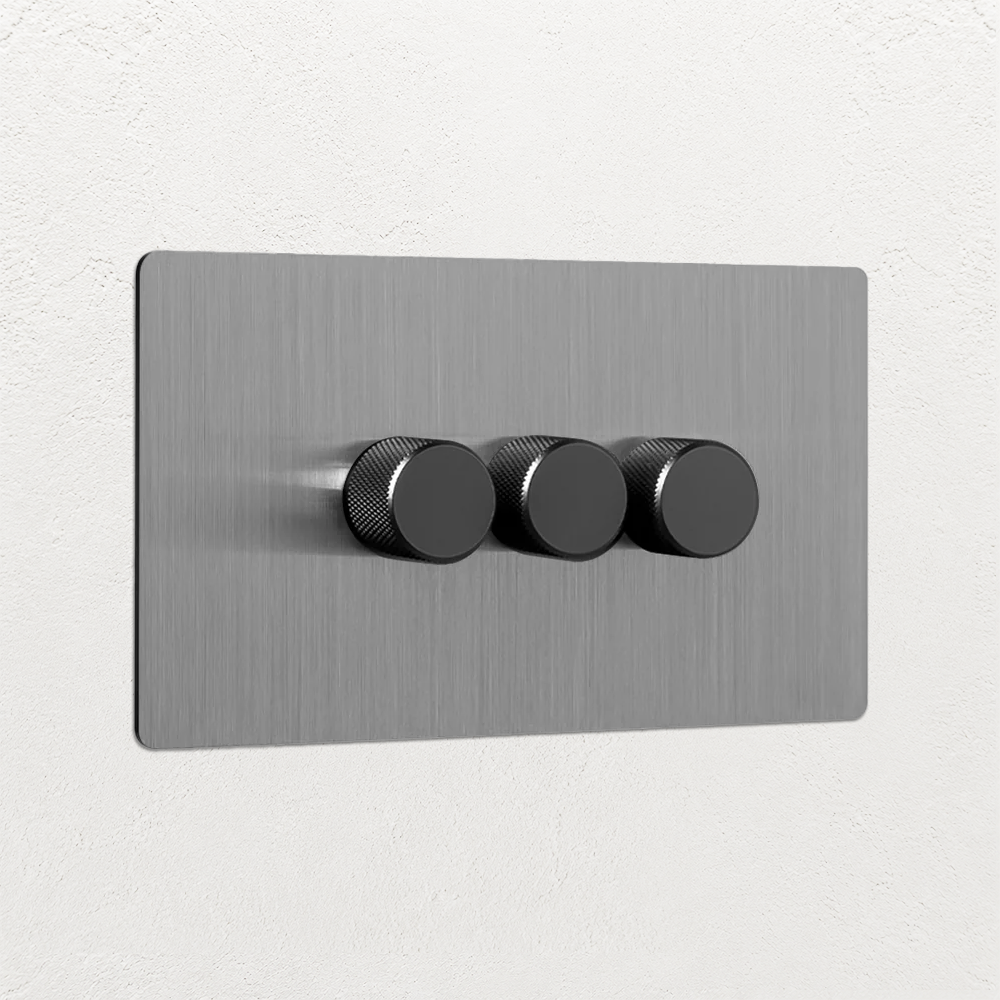 Smart Dimmer Switch - Solid Stainless Steel 1-4 Gang