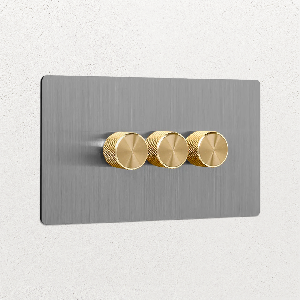 Smart Dimmer Switch - Solid Stainless Steel 1-4 Gang