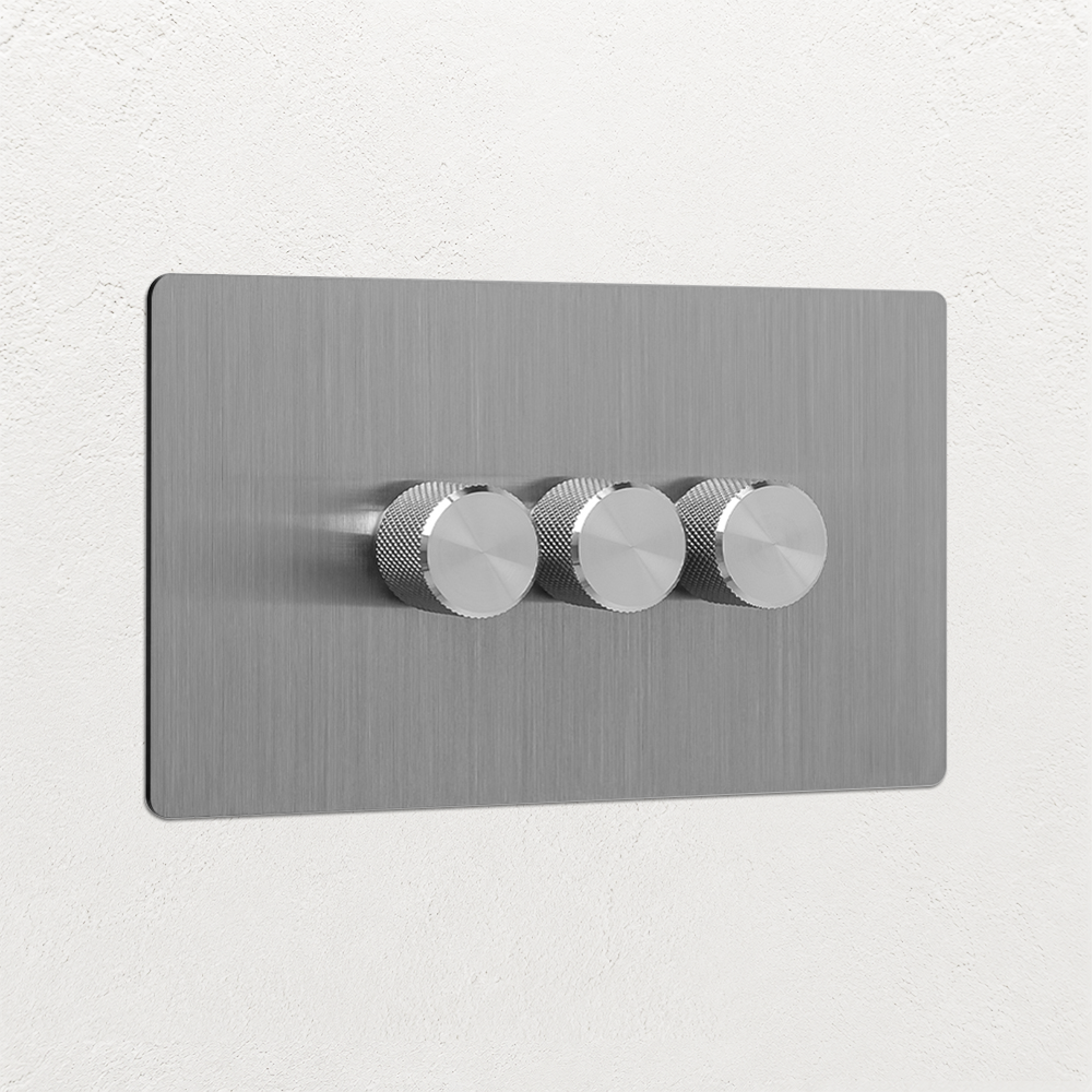 Smart Dimmer Switch - Solid Stainless Steel 1-4 Gang