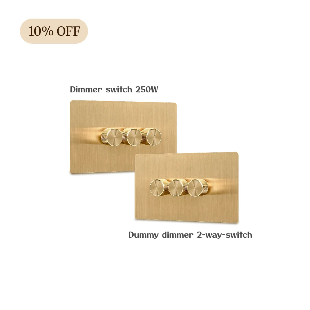 Brass Dimmer Switch + Light Switch