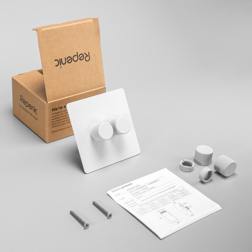 zigbee white 2 gang dimmable switch