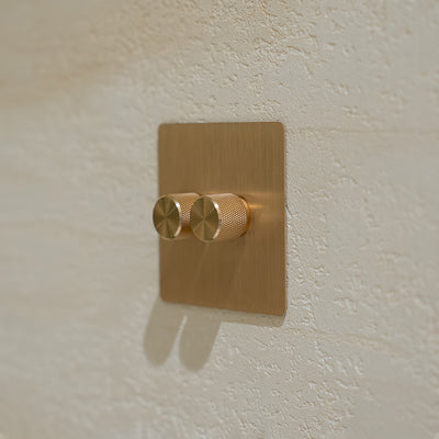 Zigbee Smart Dimmer Switch – Solid Brushed Brass (1–4 Gang)