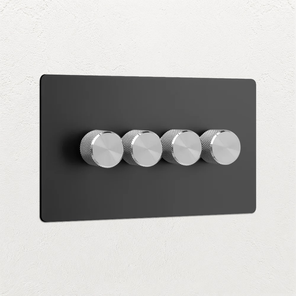Smart Dimmer Switch - Matt Black 1-4 Gang