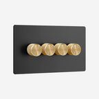 0–10V Dimmer Switch – Matt Black (1–4 Gang)