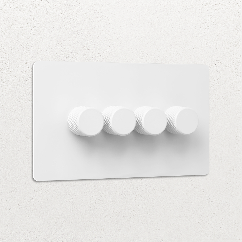 Smart Dimmer Switch - Matt White 1-4 Gang