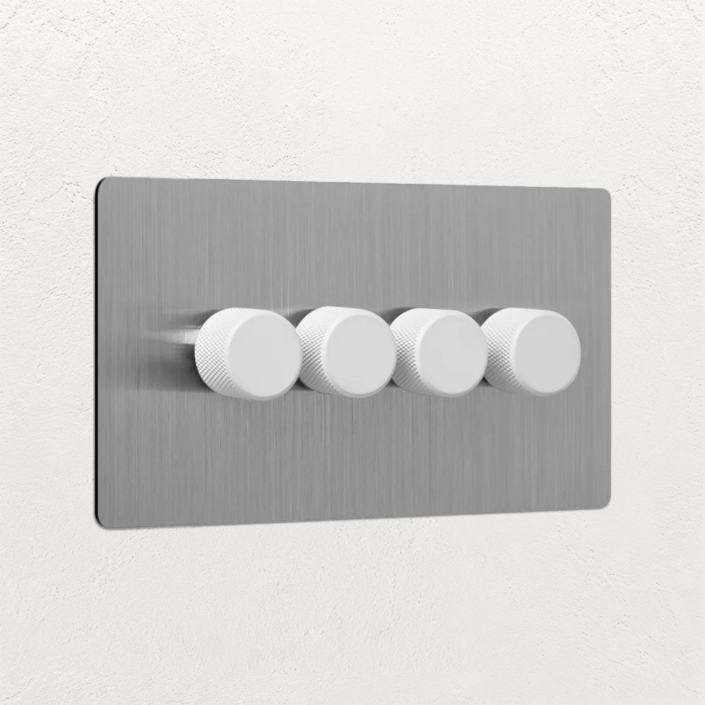 Smart Dimmer Switch - Solid Stainless Steel 1-4 Gang