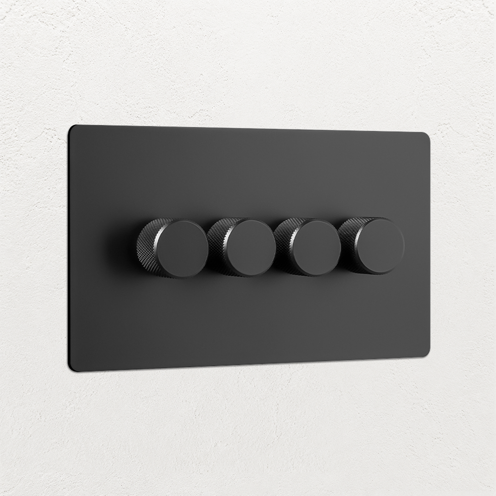 Smart Dimmer Switch - Matt Black 1-4 Gang