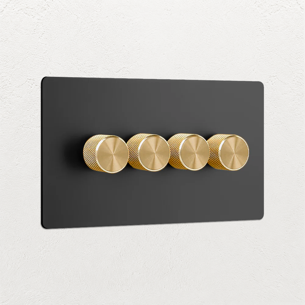 Smart Dimmer Switch - Matt Black 1-4 Gang