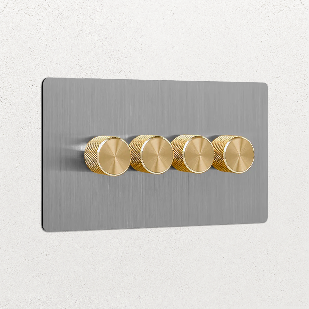 Smart Dimmer Switch - Solid Stainless Steel 1-4 Gang