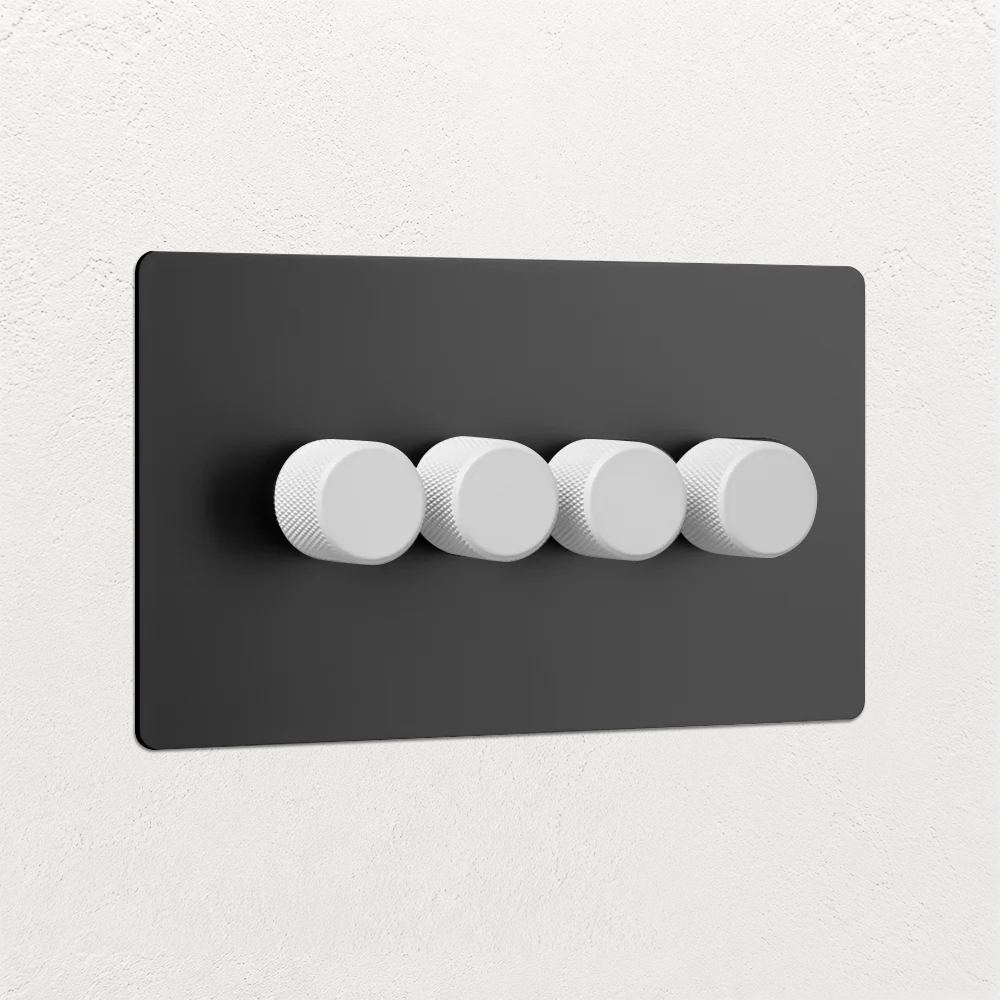 Smart Dimmer Switch - Matt Black 1-4 Gang