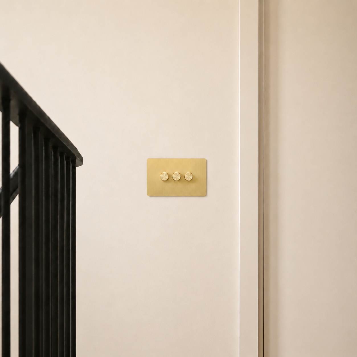 Smart Dimmer Switch - Solid Brushed Brass 1-4 Gang