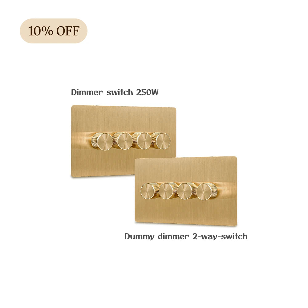 Brass Dimmer Switch + Light Switch