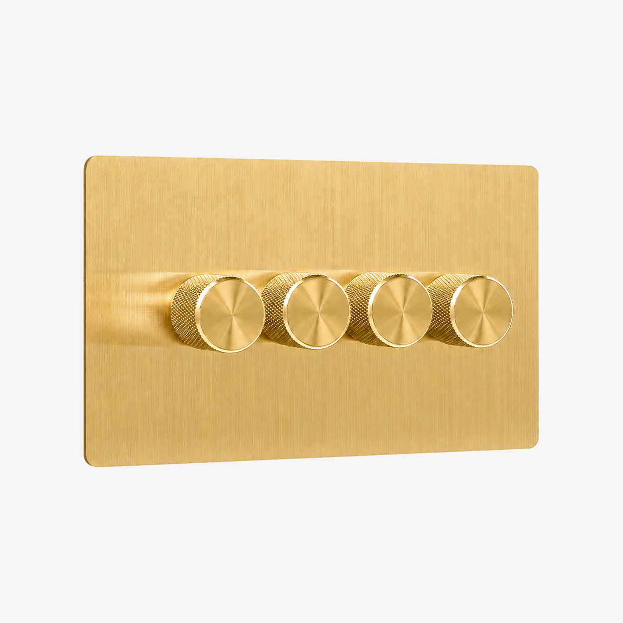 Dimmer Switch – Solid Brushed Brass (1–4 Gang)