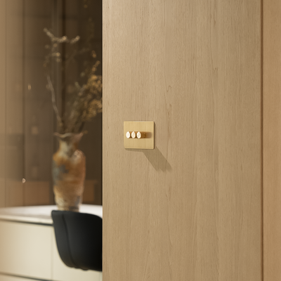 Dimmer switch - Solid Brushed Brass 1-4 Gang