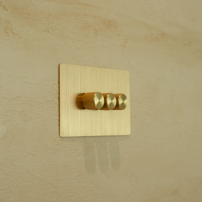 Dimmer switch - Solid Brushed Brass 1-4 Gang