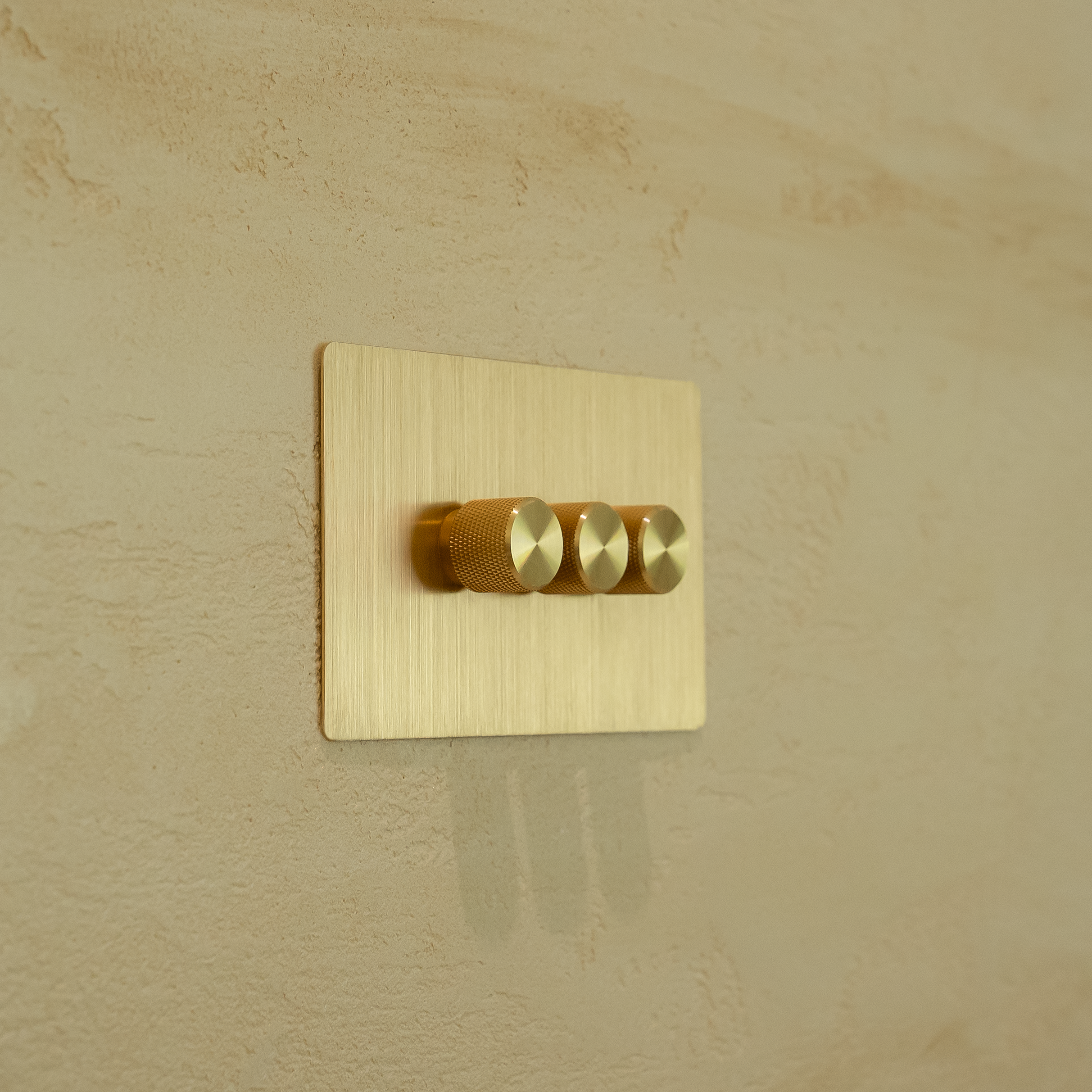 brass 3 gang intermediate led dimmer