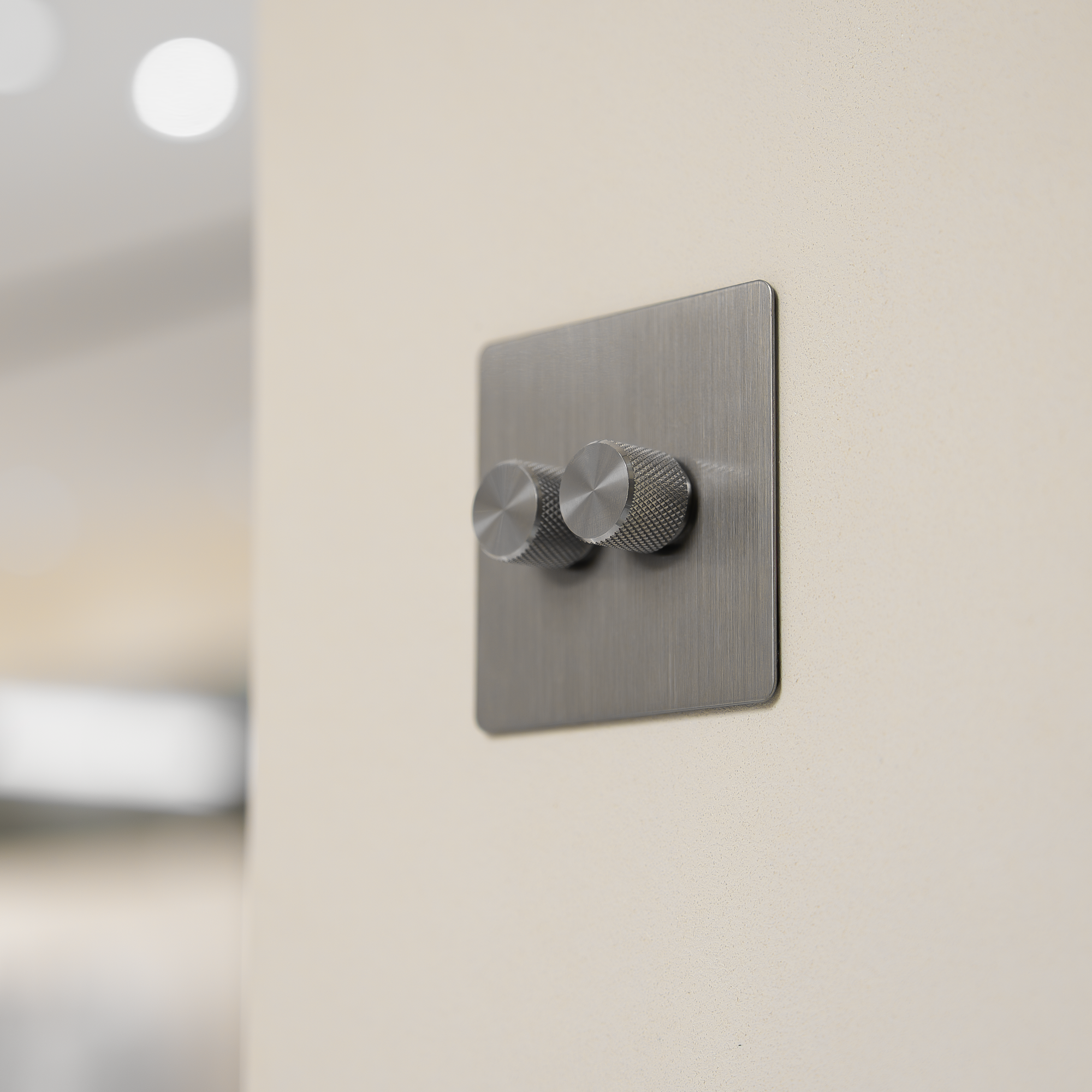 400W_2_Gang_Steel(2 gang steel dimmer light switch 400W)