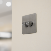 2 gang intermediate steel dimmer light switch