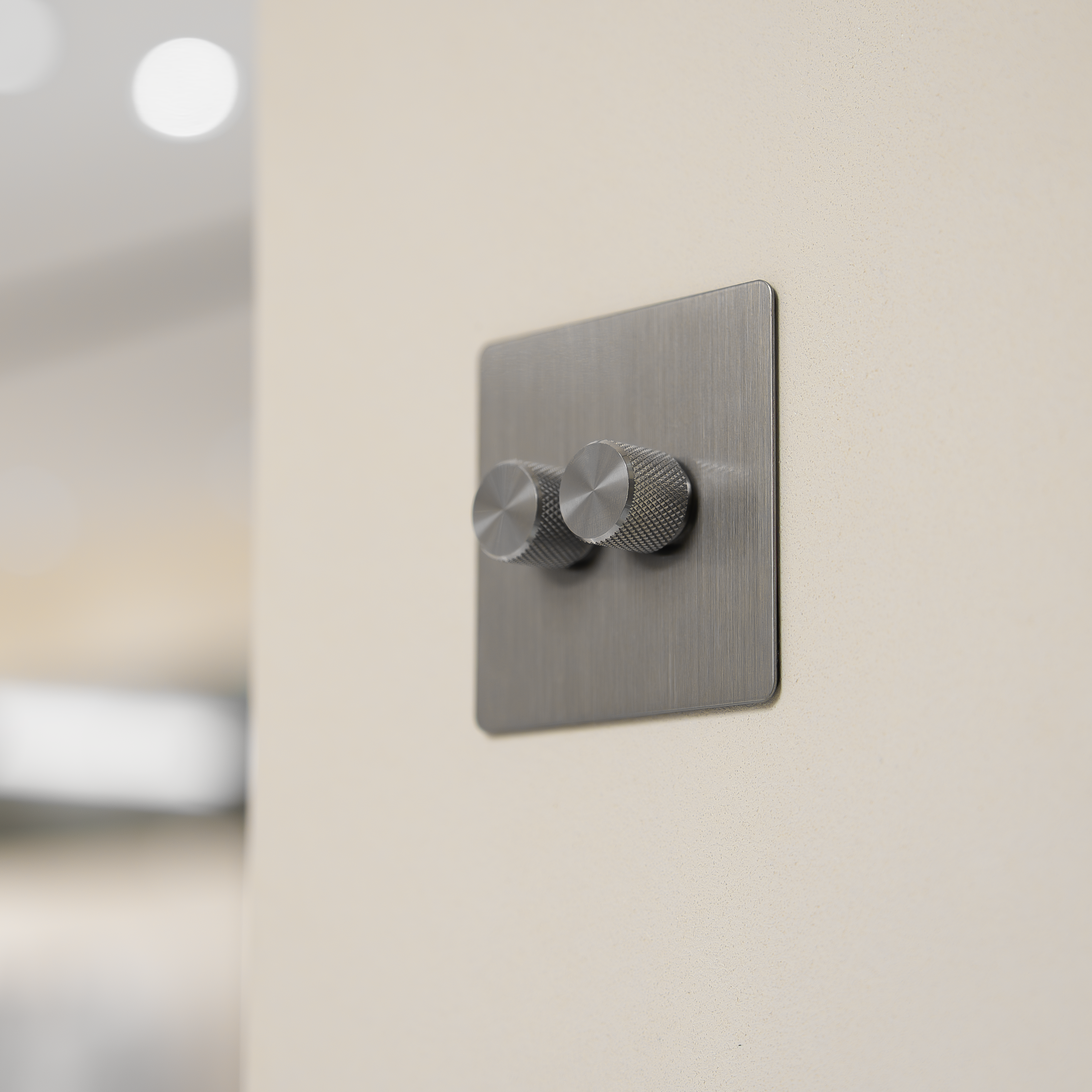 2 gang intermediate steel dimmer light switch