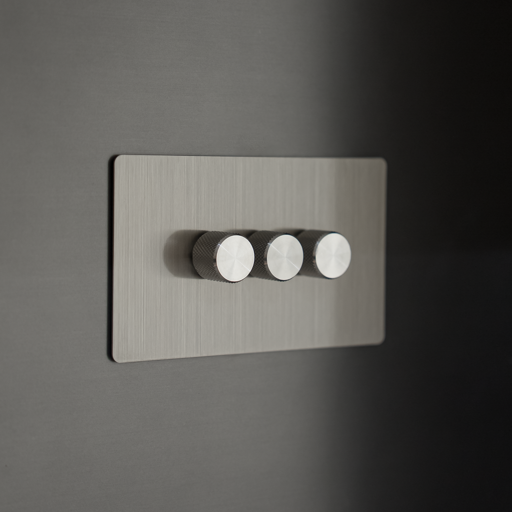 3 gang steel intermediate light switch