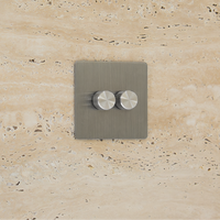 2 gang steel dimmable switch multiway