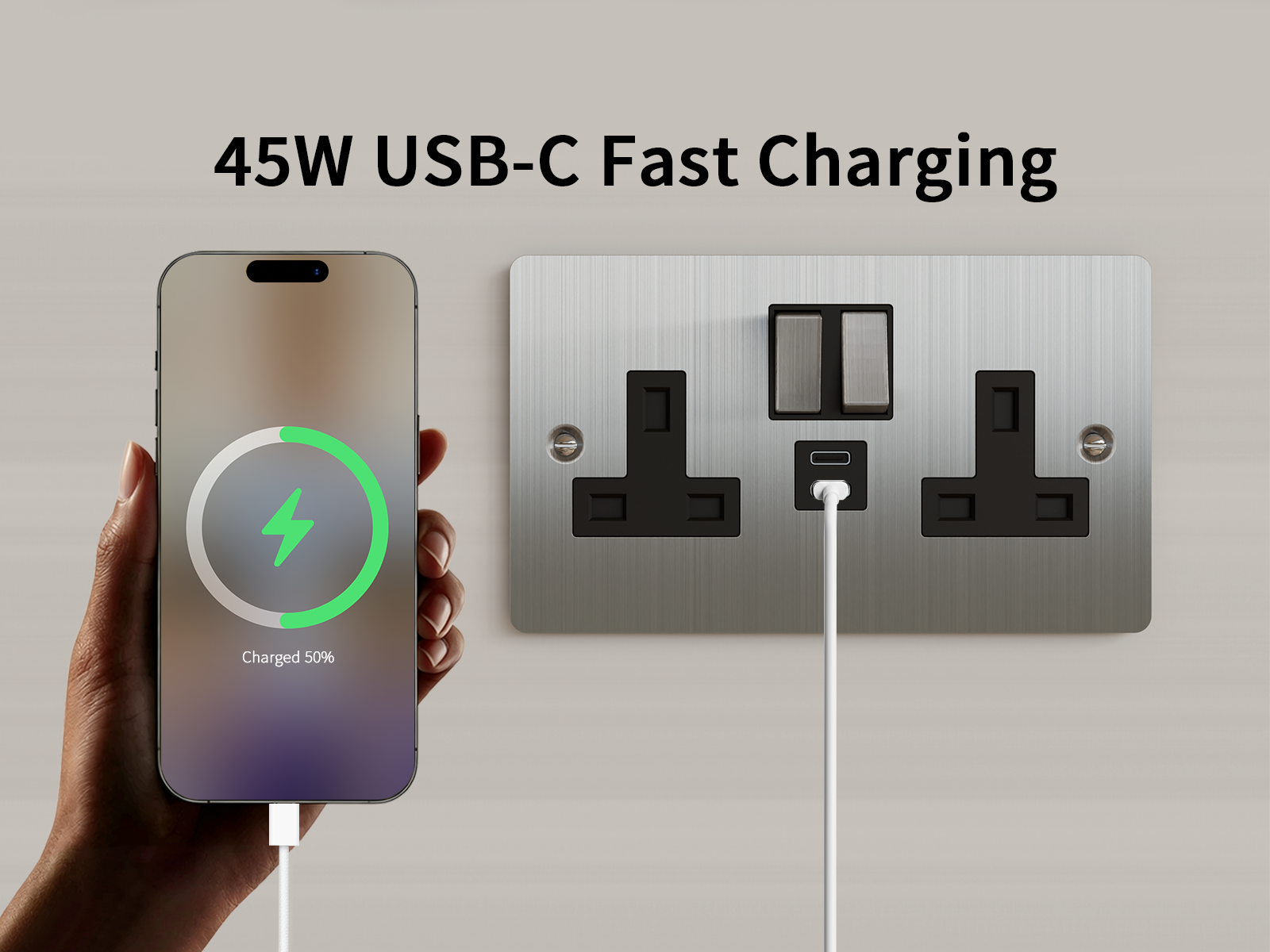 Dual USB-C Fast Charging