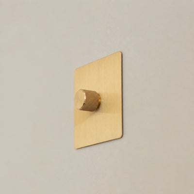 Zigbee Smart Dimmer Switch - Solid Brushed Brass 1-4 Gang