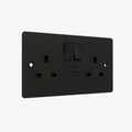 Double Socket with Double Type C-Matt Black
