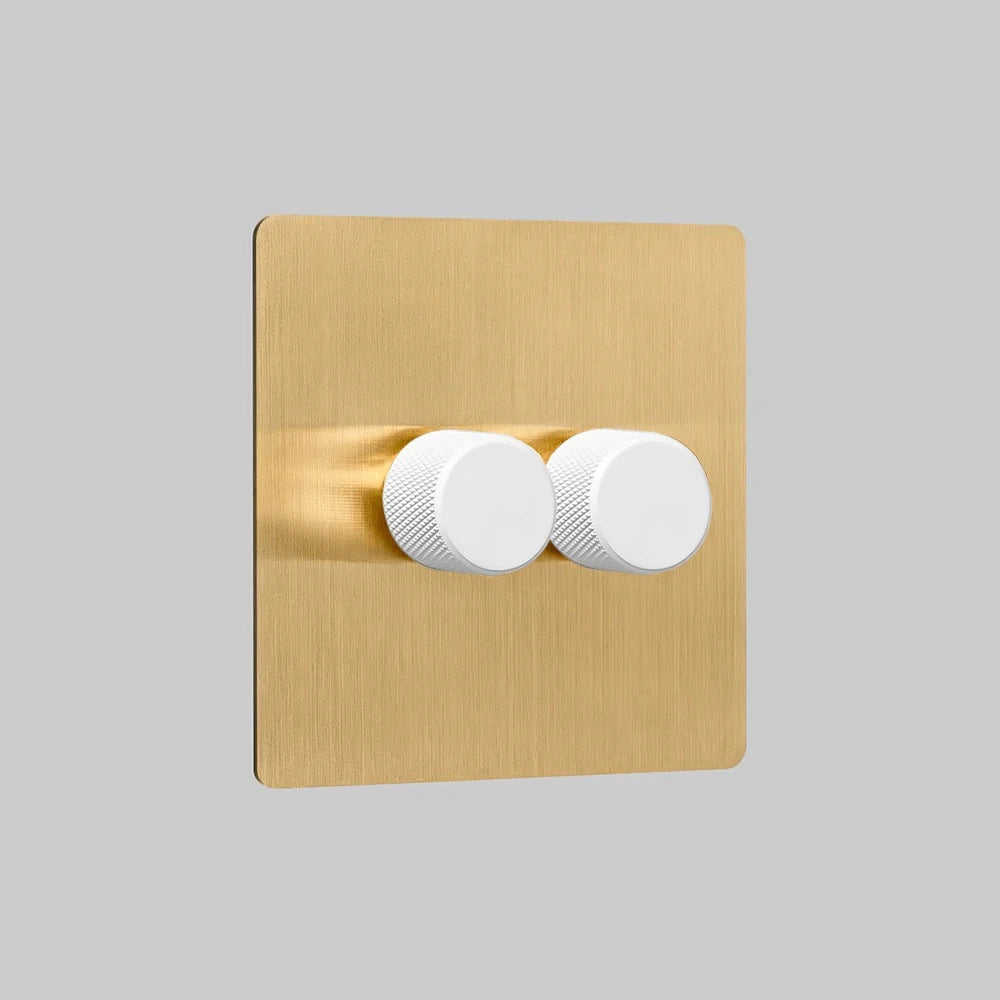 brass 2 gang dimmer switch 2 way