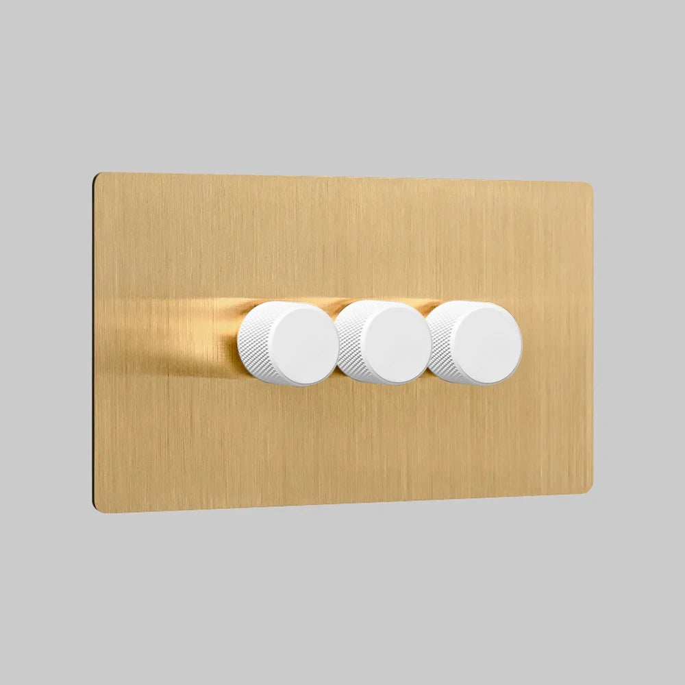 brass 3 gang dimmer switch 2 way