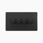 Dimmer switch - Matt Black 1-4 Gang