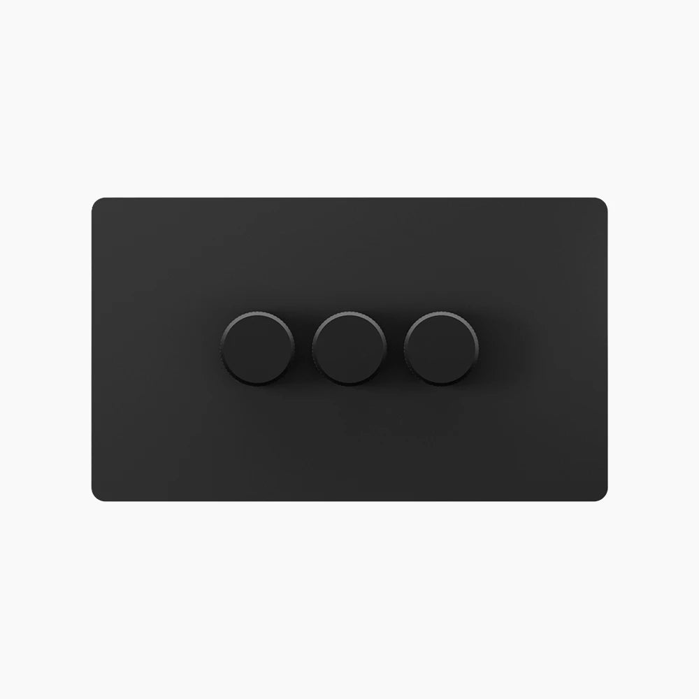 Dimmer switch - Matt Black 1-4 Gang