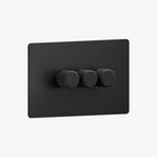 0–10V Dimmer Switch – Matt Black (1–4 Gang)