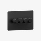 0–10V Dimmer Switch – Matt Black (1–4 Gang)