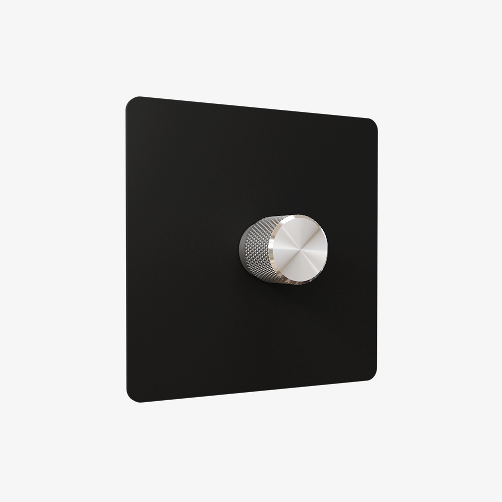 Dimmer Switch – Matt Black (1–4 Gang)