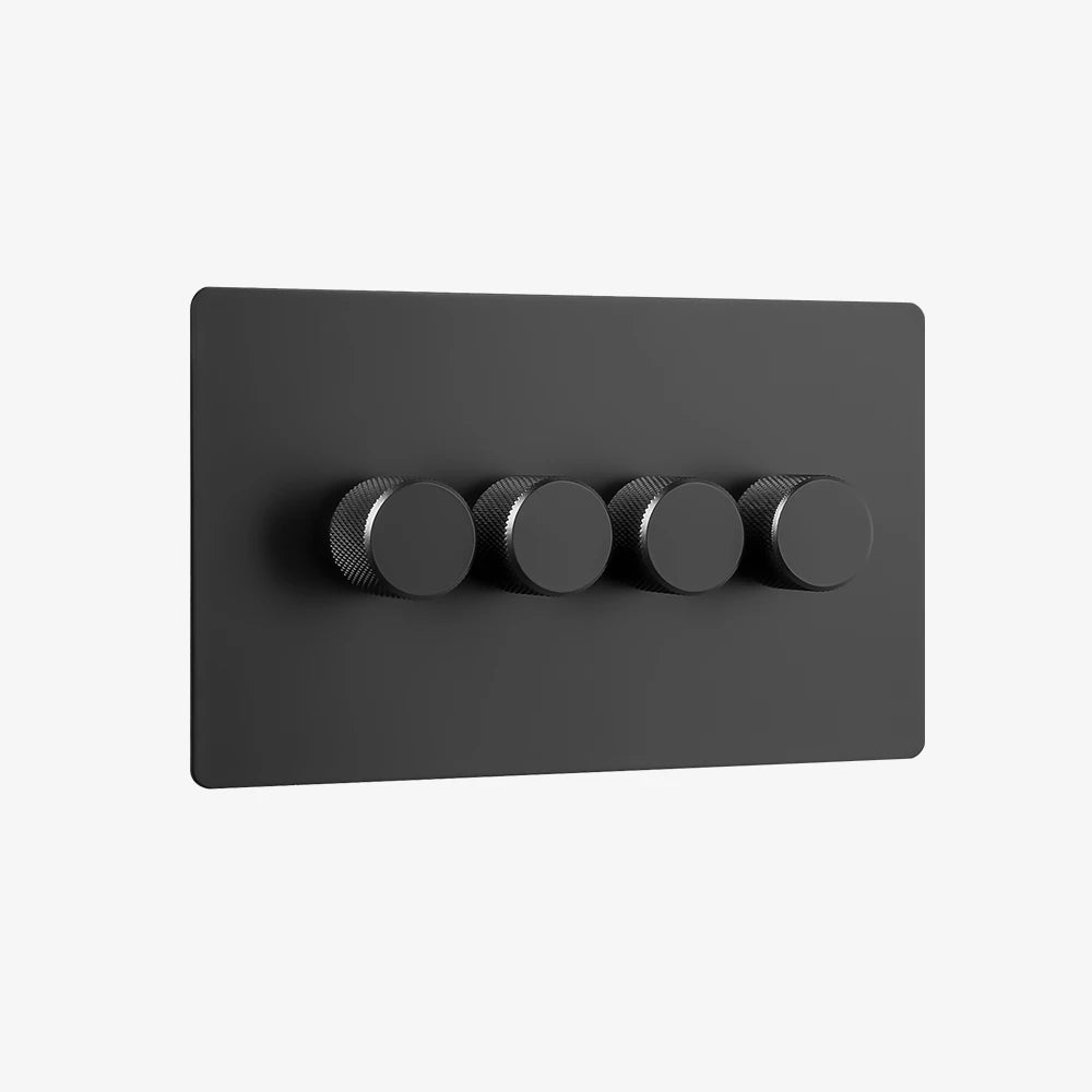 Multiway dimmer - Matt Black 1-4 Gang