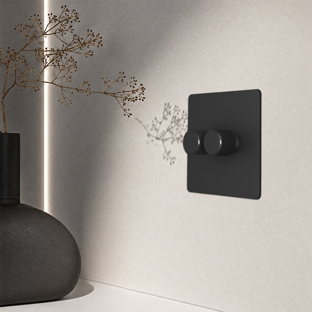 Smart Dimmer Switch - Matt Black 1-4 Gang