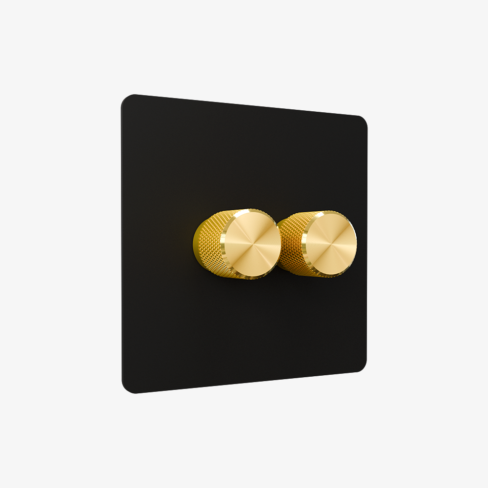 Dimmer Switch – Matt Black (1–4 Gang)