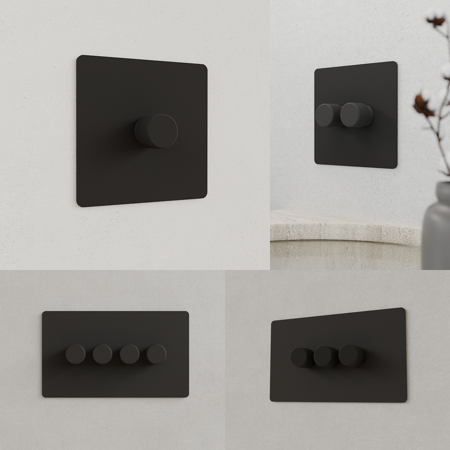 Dummy Dimmer - Matt Black 1-4 Gang