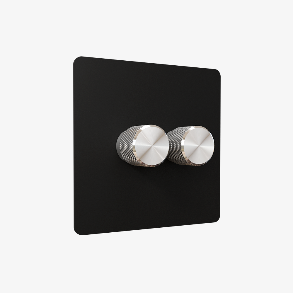 Dimmer Switch – Matt Black (1–4 Gang)
