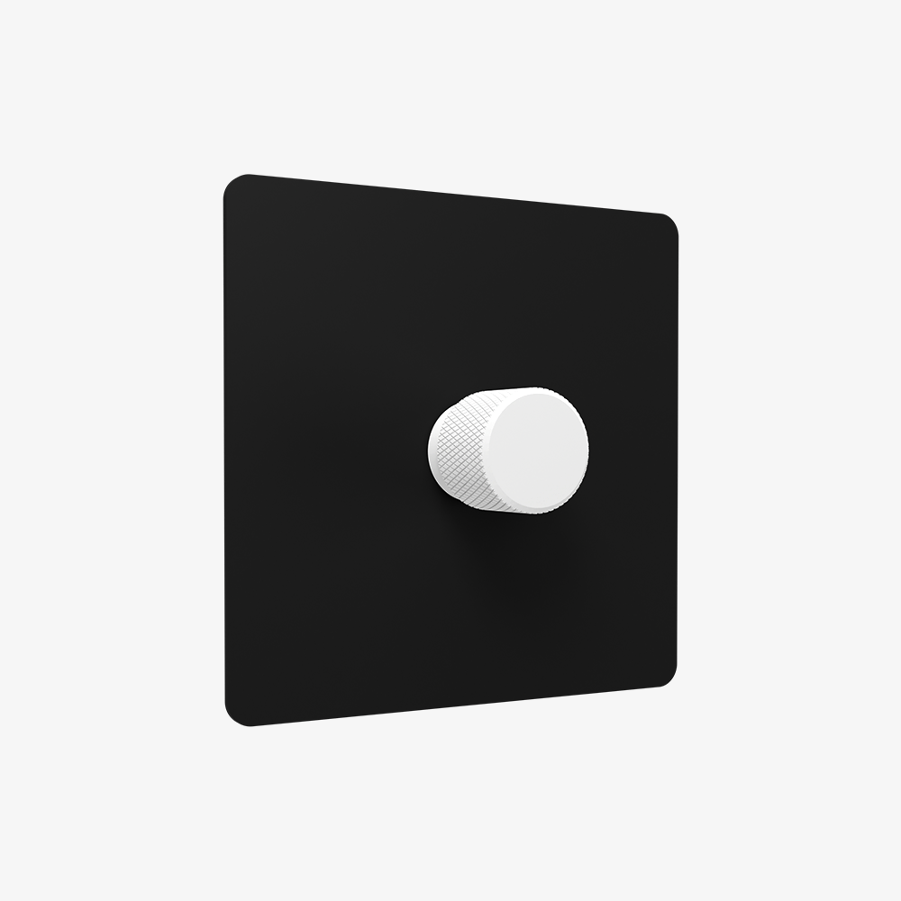 Dimmer Switch – Matt Black (1–4 Gang)