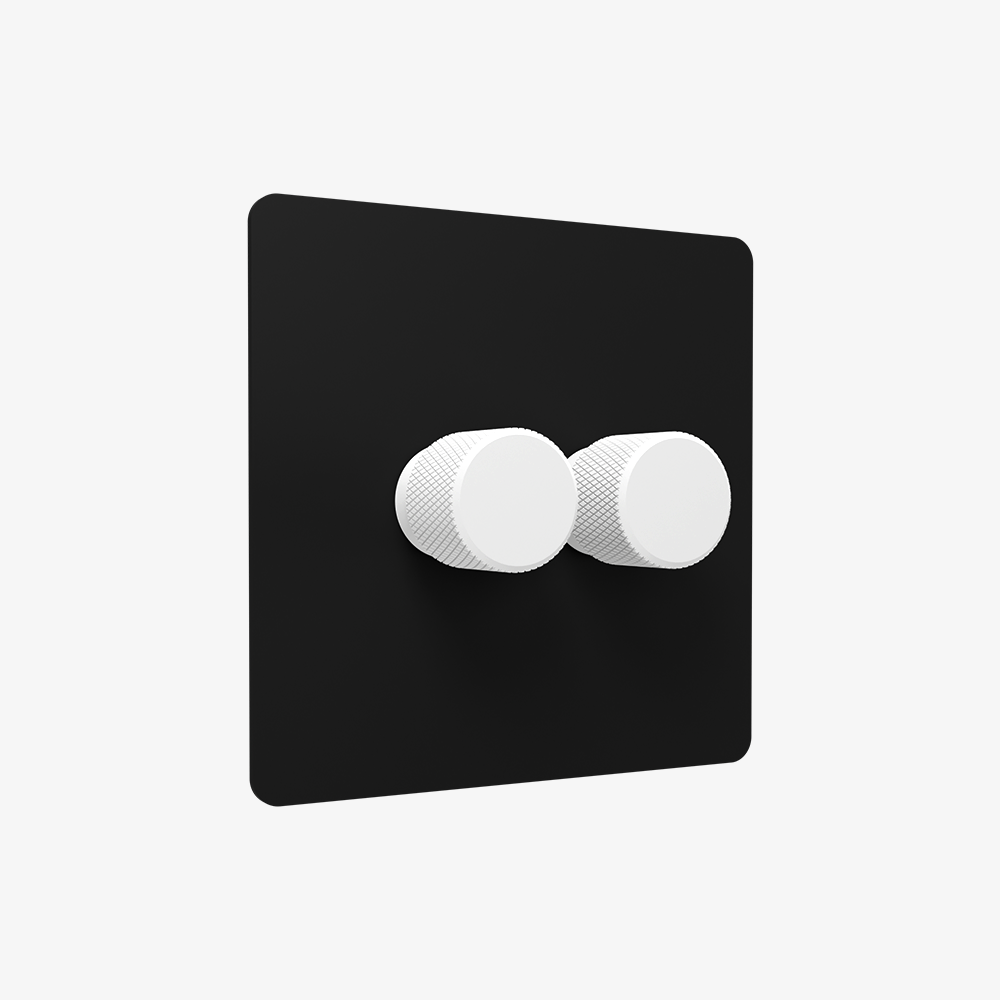 Dimmer Switch – Matt Black (1–4 Gang)