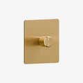 Solid Brushed Brass Multi-Way Dimmer Switch (1–4 Gang)