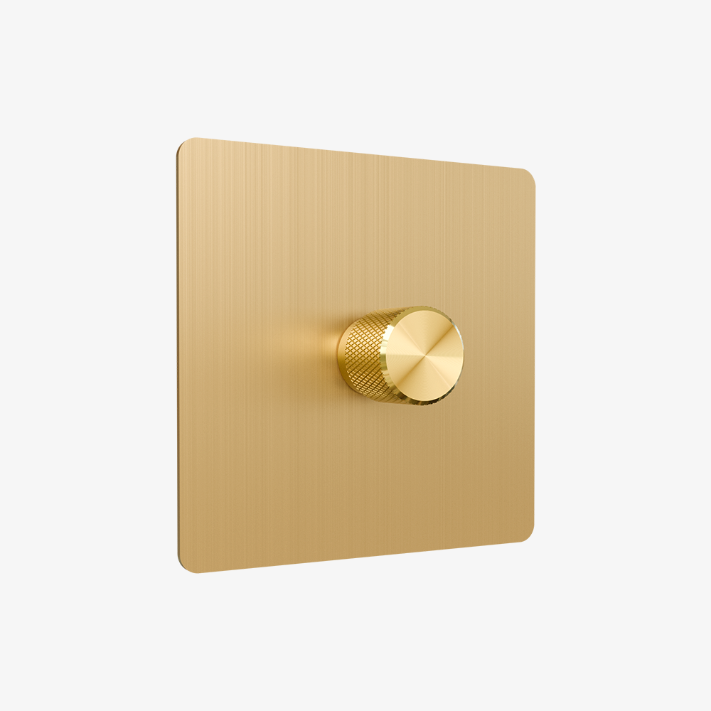 Zigbee Smart Dimmer Switch – Solid Brushed Brass (1–4 Gang)