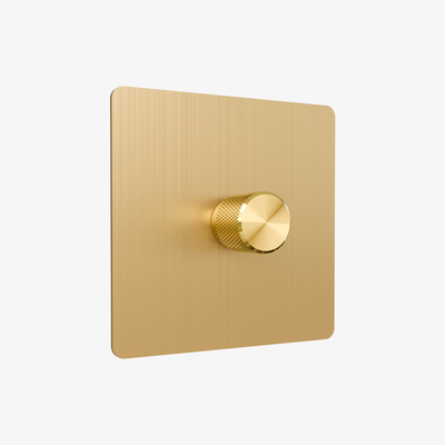 0-10V dimmer - Solid Brushed Brass 1-4 Gang