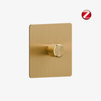 Solid Brushed Brass Zigbee Smart Dimmer Switch (1–4 Gang)