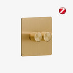 Smart Dimmer Switch - Solid Brushed Brass 1-4 Gang