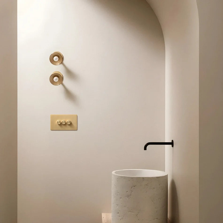 Light Switch - Solid Brushed Brass 1-4 Gang